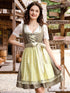 Wiesenzauber | Hellgrünes Vintage Kleid mit Spitze & Plissee-Rock – Knielang für Oktoberfest